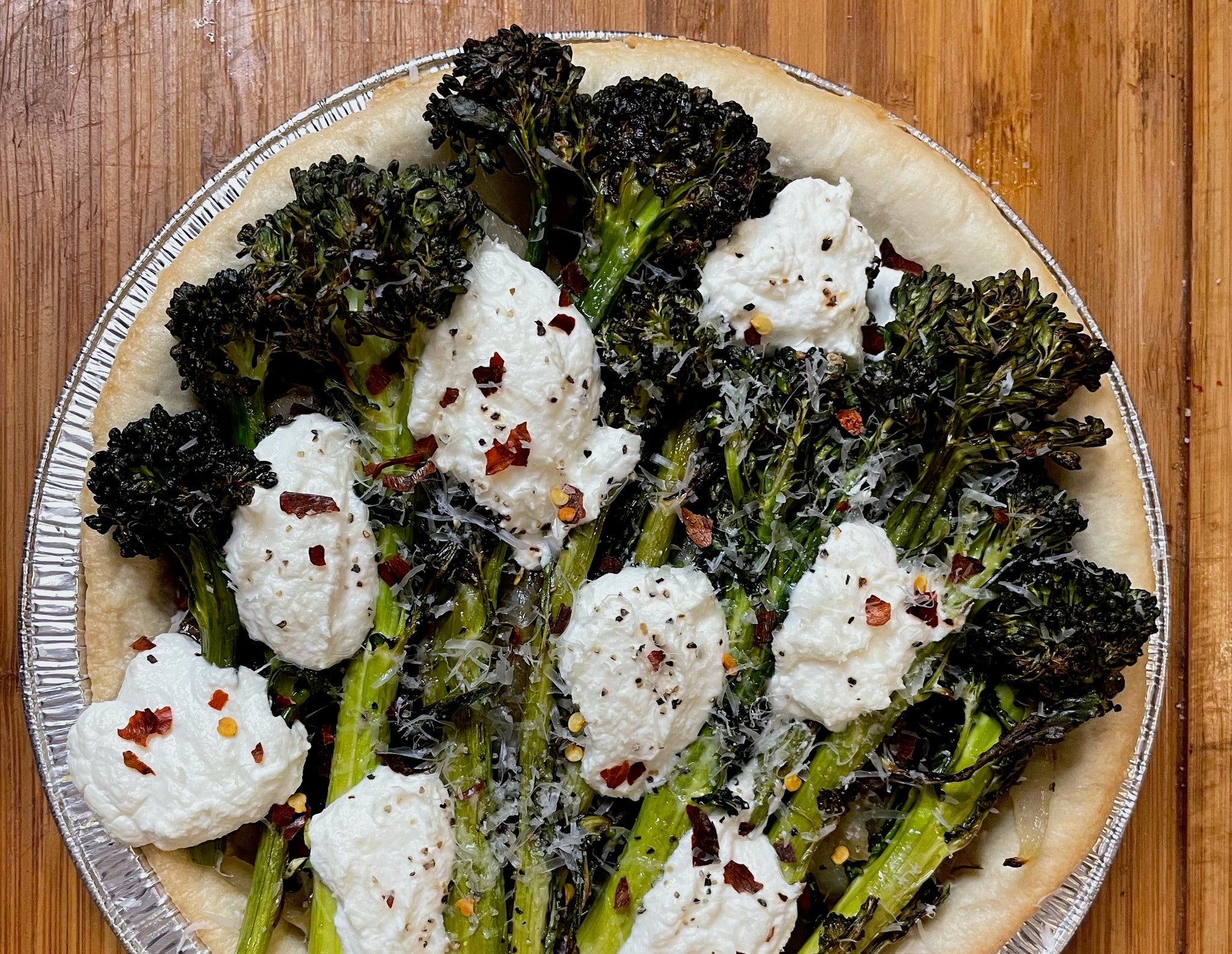 Caramelized Onion & Broccolini Tart