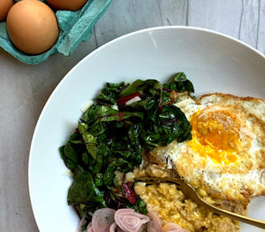 Savory Oatmeal with Pecorino and Swiss Chard