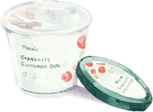 A watercolor image of Mosaic cups